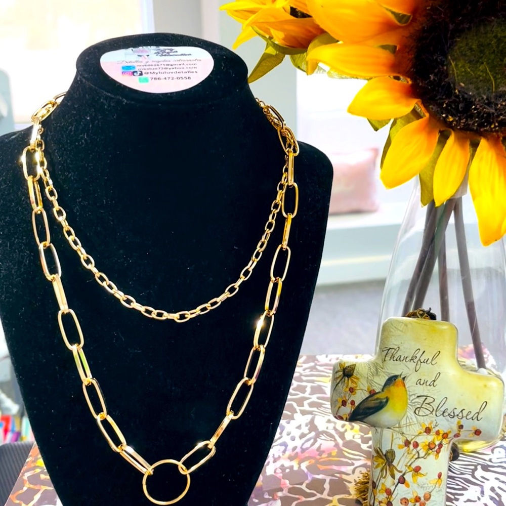 beautiful fine fantasy necklace with several chains